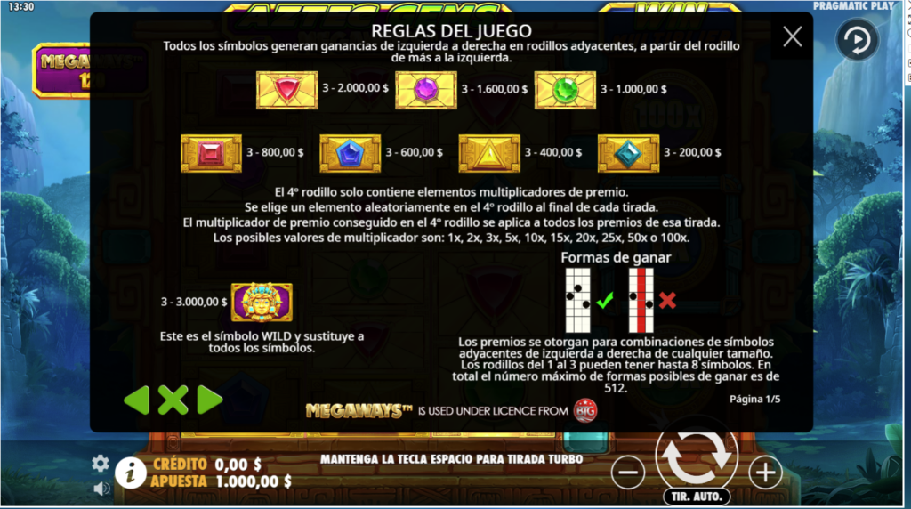 Reglas Aztec Gems